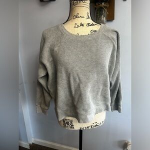 J .Crew sweater waffle knit cropped scoop neck street‎ fashion urban